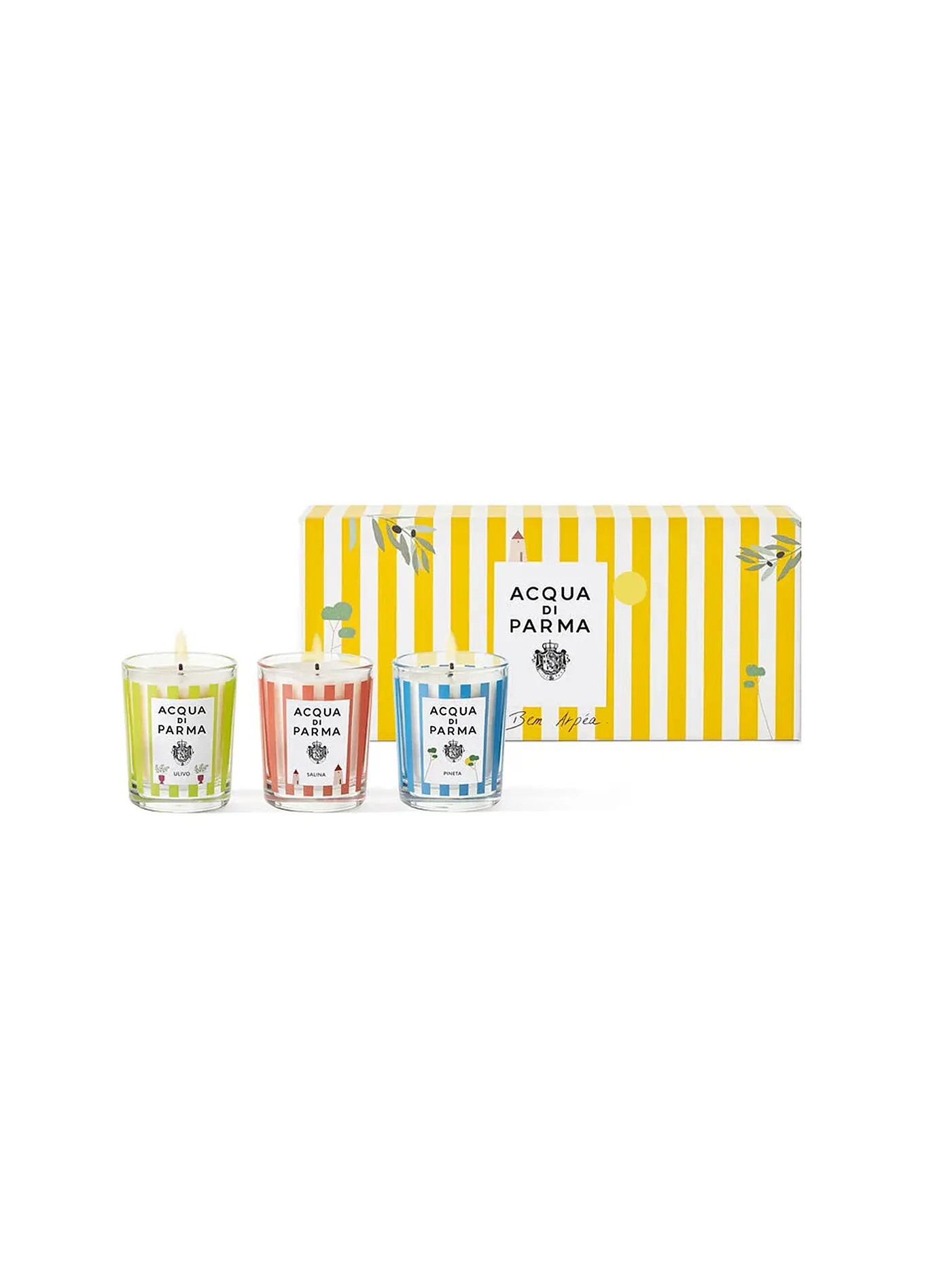 ACQUA DI PARMA | Geschenkset - Trio Kerzen Ulivo, Salina, Pineta Limited Edition 70g | 
